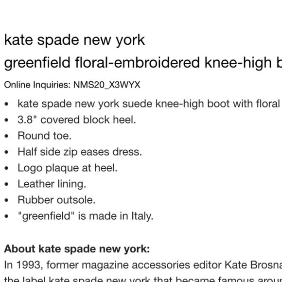 kate spade greenfield flower embroidered boots 6.5 - Picture 12 of 16